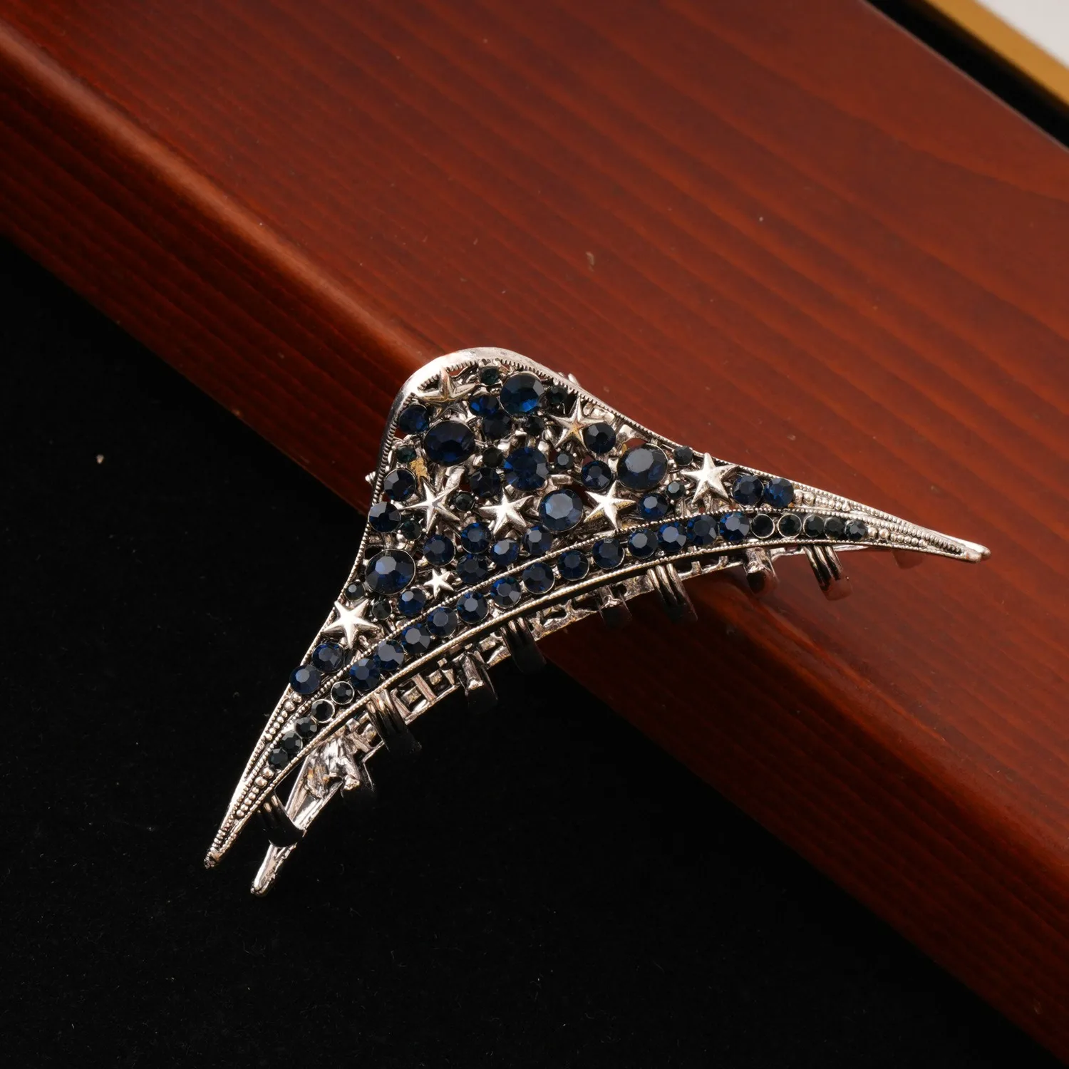 

gripper girls trendy women's hair clips accessories Retro Starry Sky Gripper claw Two Color Alloy Silver Electroplating hair pin