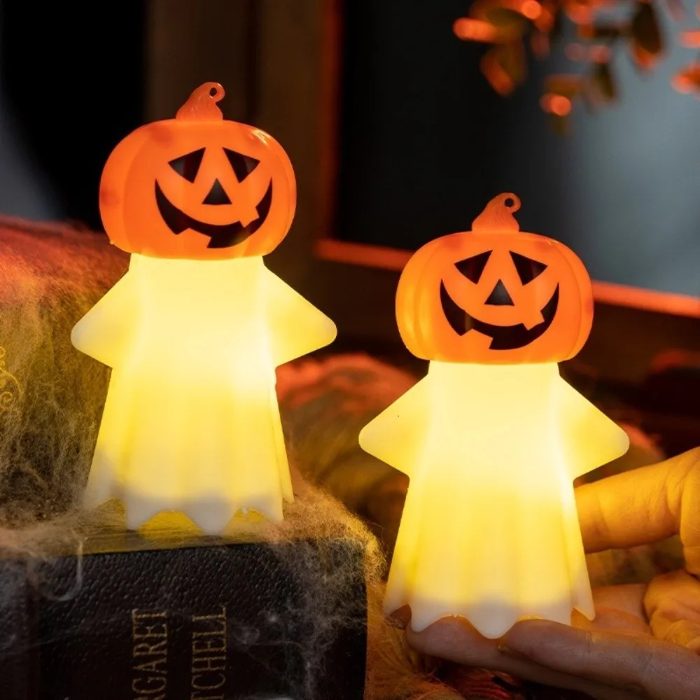 

Creative Portable Halloween Pumpkin Light Spooky Eye Protection Ghost Pumpkin Lamp Plastic LED Night Light Porch Lighting