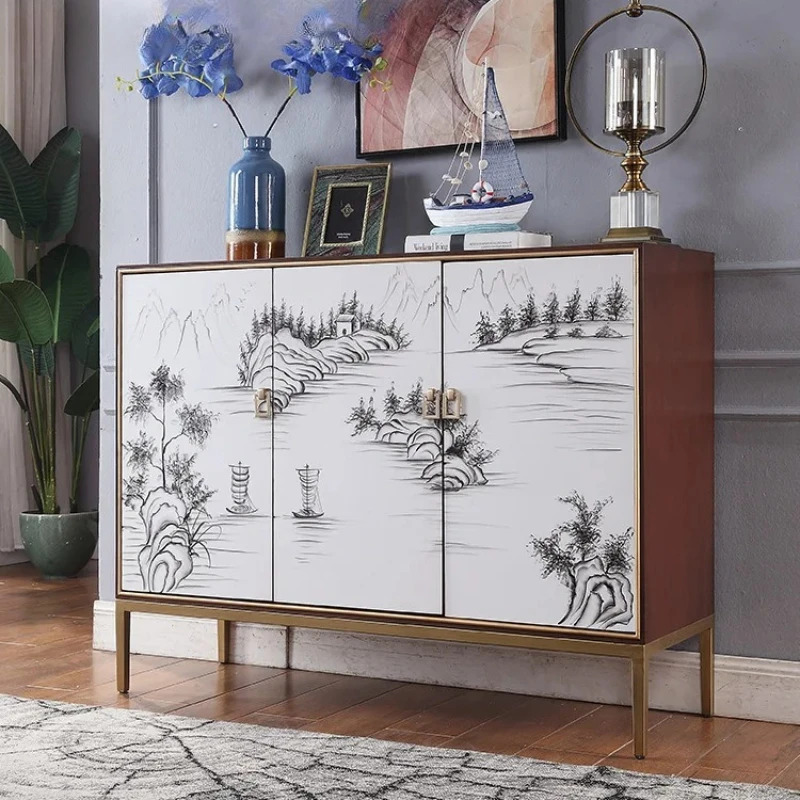 

Ja New Chinese-style entrance modern simple living room light luxury storage cabinet American painted dining side cabinet