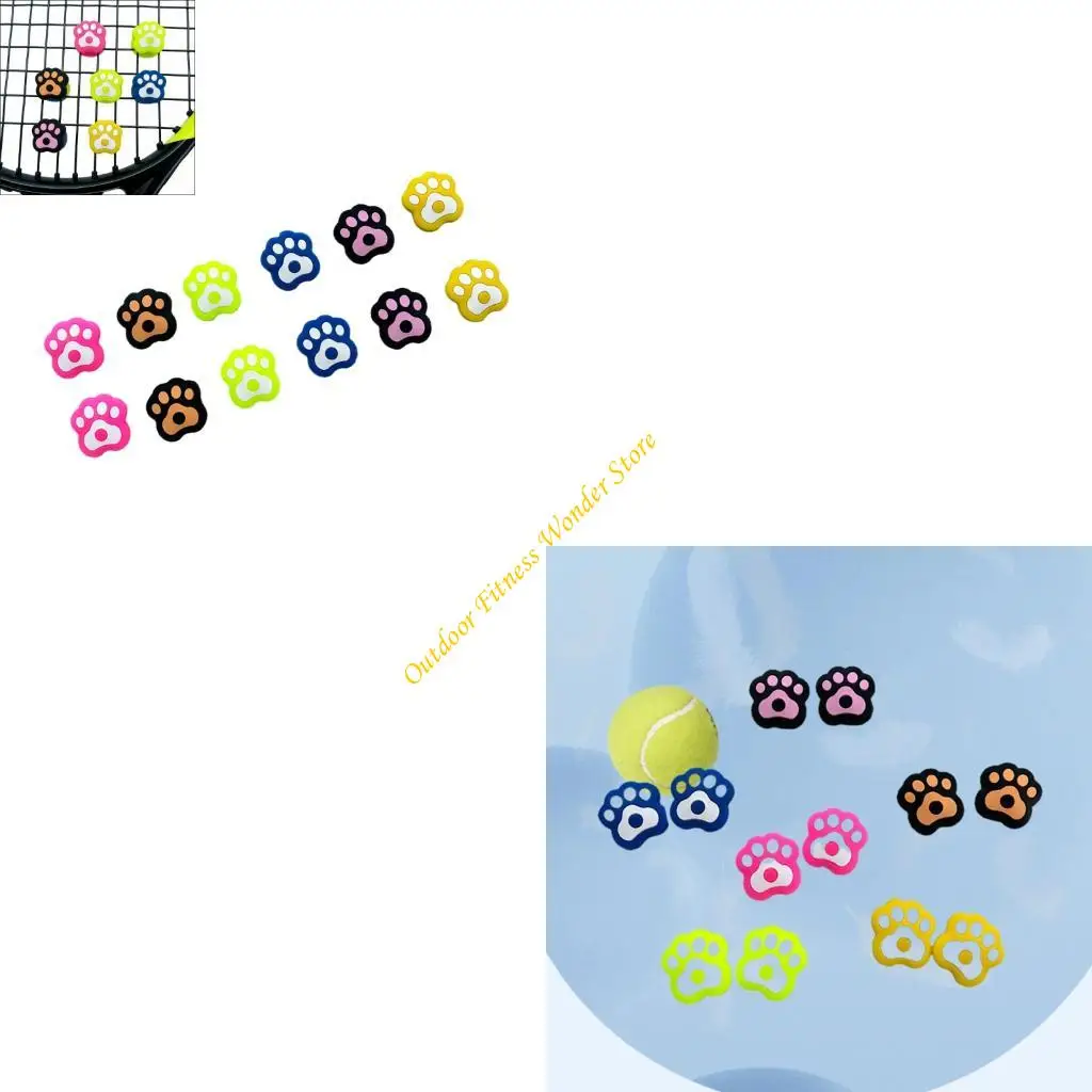 

12Pcs Soft Silicone Tennis Racket Dampener Tennis Vibration Dampener Shock Absorbers Shockproof Tennis Accessories