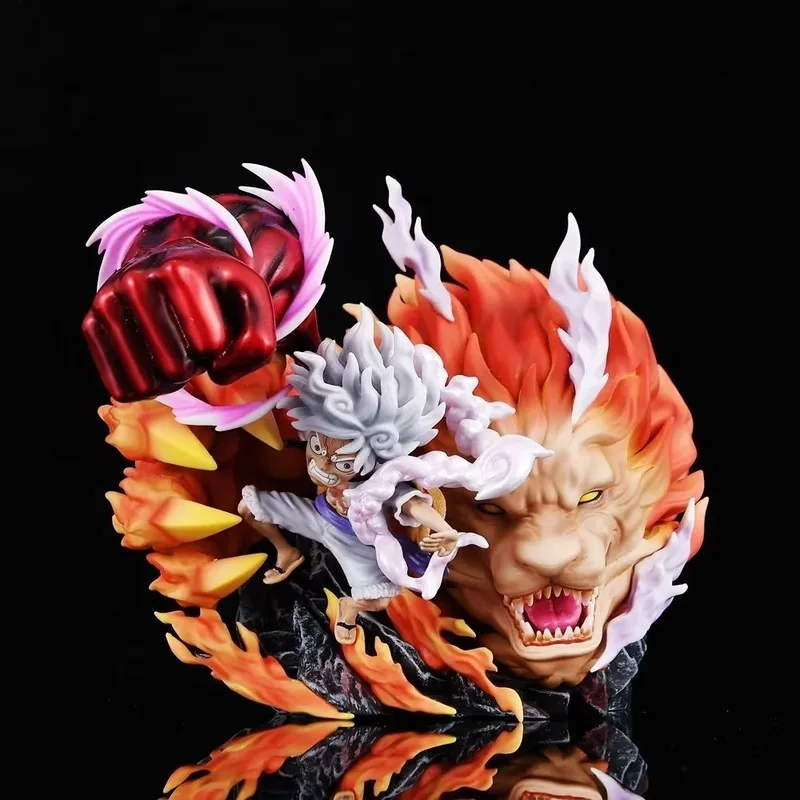 Novos produtos quentes uma peça anime gk leão engrenagem 4 luffy 17cm figuras estatueta modelo de pvc boneca ornamento de mesa crianças ​ Presentes de Natal de brinquedo