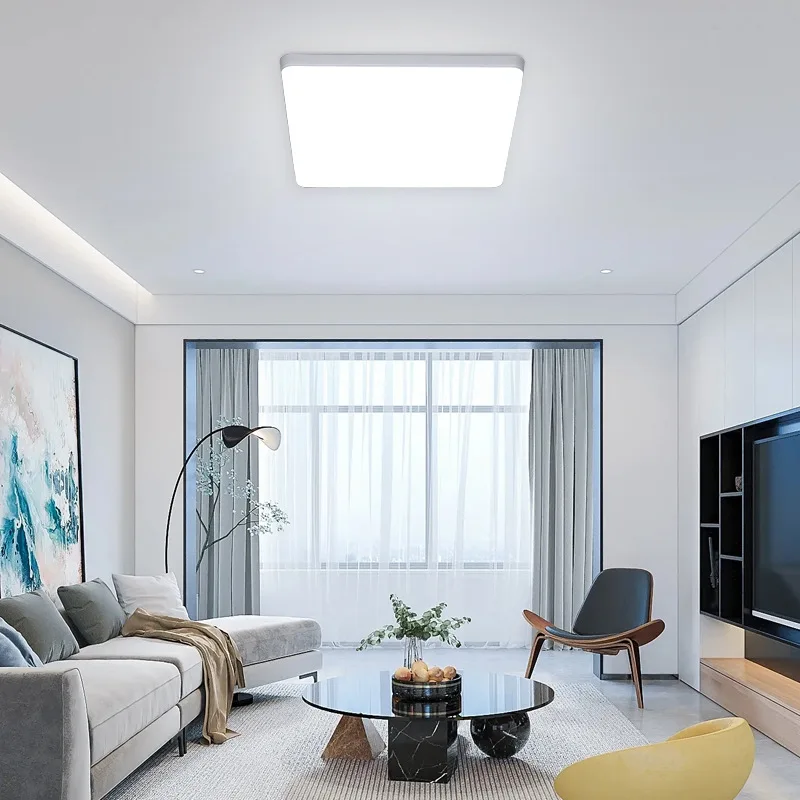 Imagem -02 - Luz de Teto Quadrada Led Economizadora de Energia Iluminação do Quarto Sala de Estar e Lâmpada de Varanda Alto Brilho 48w 36w 24w 18w 85265v