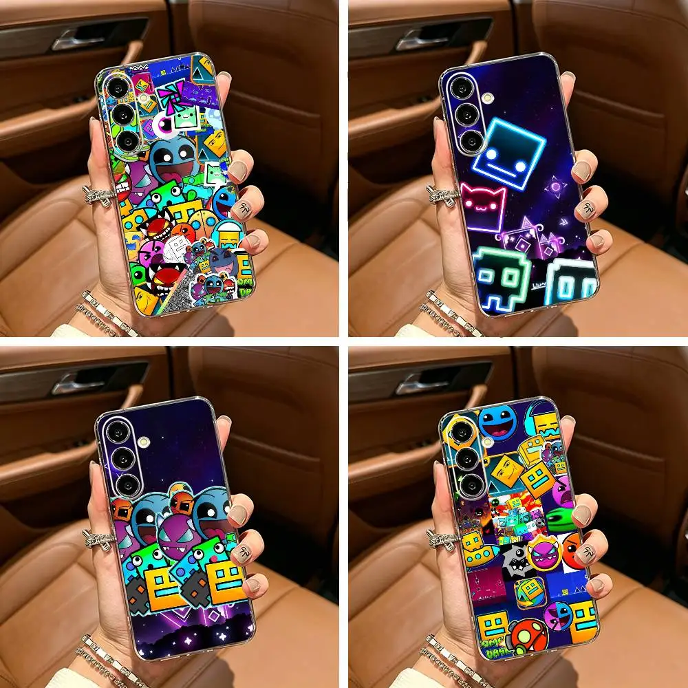 

Retro G-Geometry D-Dash Game Clear Phone Case for Samsung Galaxy A71, A70, A52, A51, A40, A30