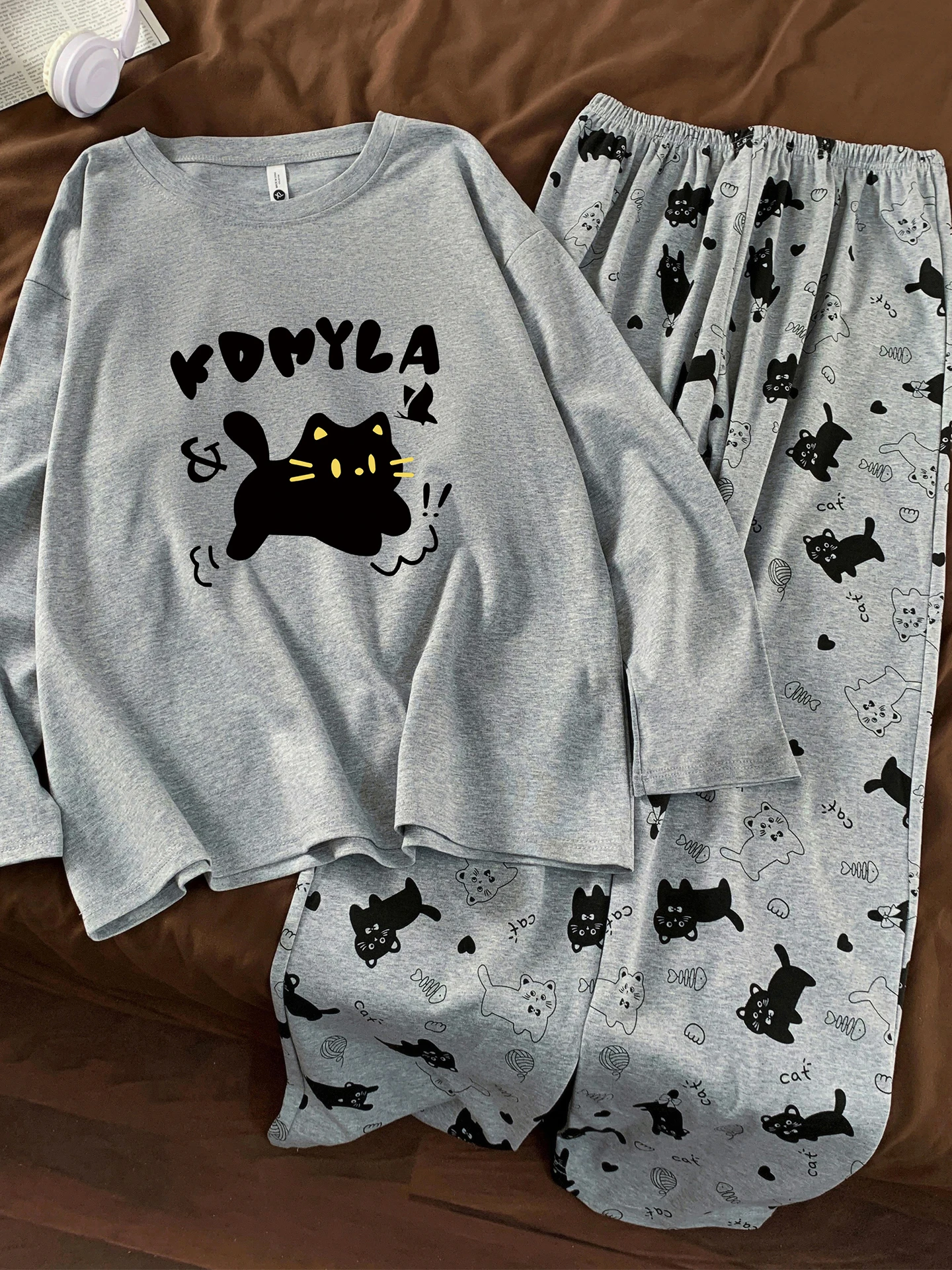 

2026 New Women's Cotton Pajamas Long Sve Thin Home Clothes Set Cartoon Print Comfortable Spwear Spring Autumn