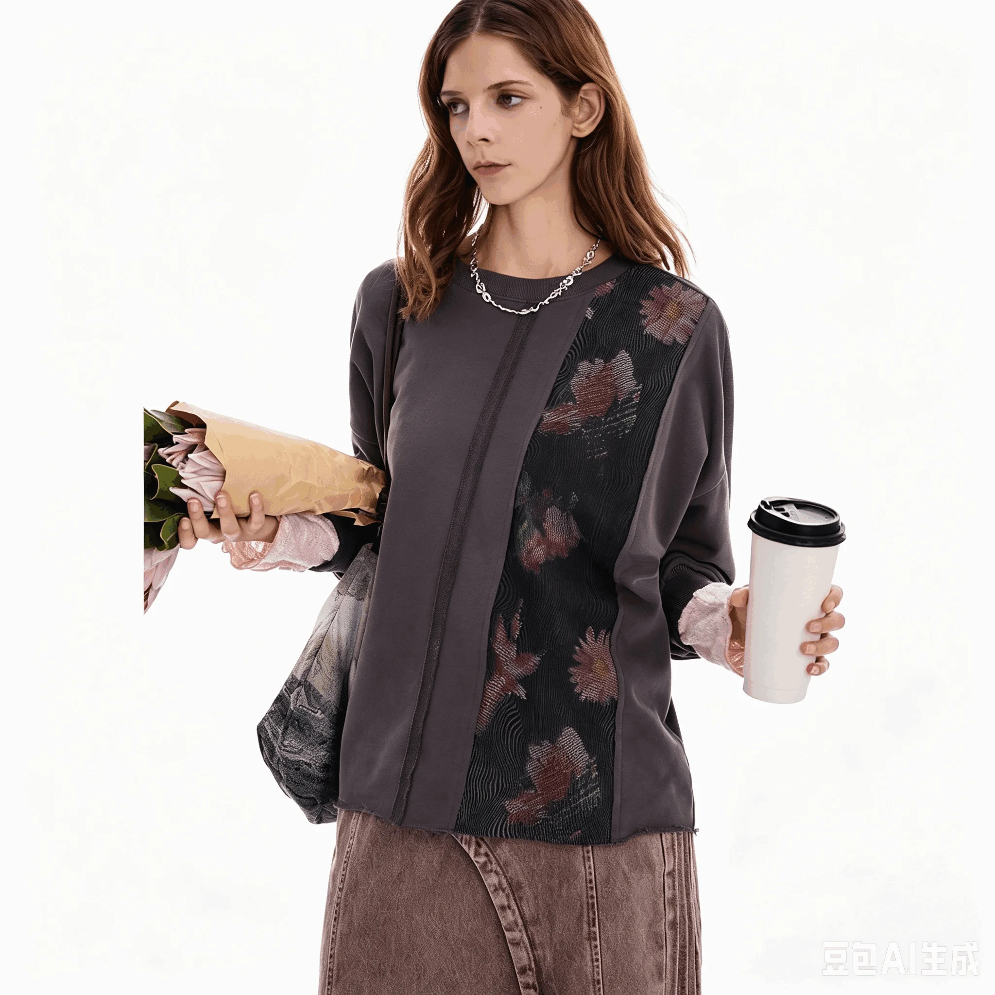 Spanischer Original-Damen-Hoodie mit lockerer Passform, modischer Kapuze, besticktem Aufdruck, europäischer und amerikanischer Stil, lässig. – Detail 1