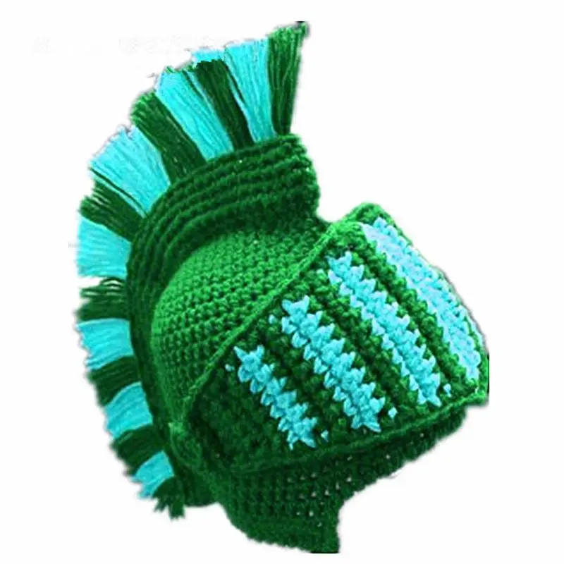 Barbarian Knit Hat Adult Viking Faux Wool Funny Roman Cosplay Knight Helmet Fake Hair Skull Windproof Facemask