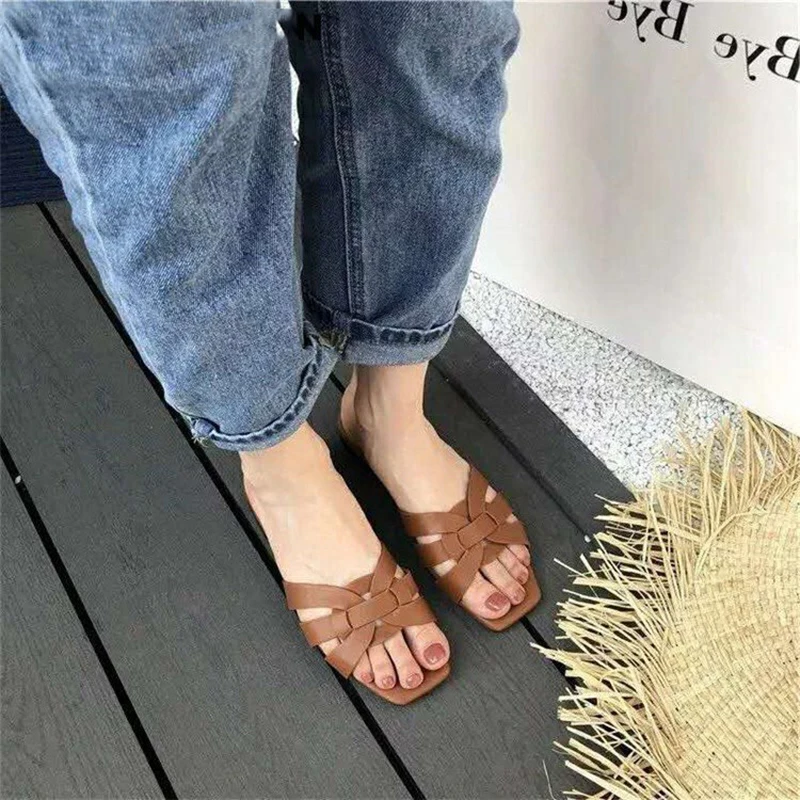 Women Brand Slippers Summer Slides Open Toe Flat Casual Shoes Leisure Sandal Female Beach Flip Flops Big Size 43 Women Slippers