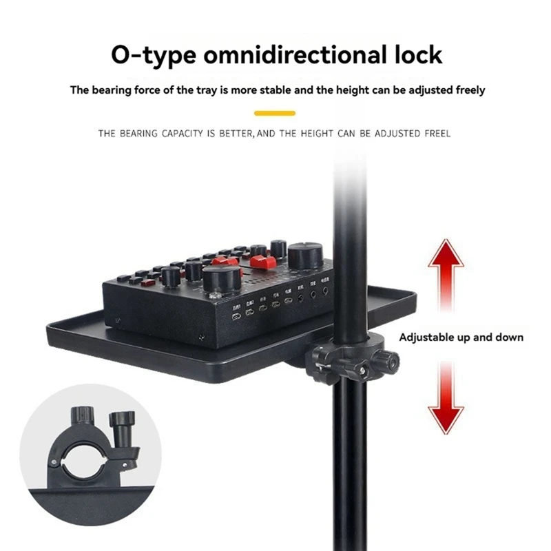 Top-Sound Card Tray Adjustable Universal Projector Bracket Stand Holder For Phone, Camera, Laptop, Mic Stand Accessories