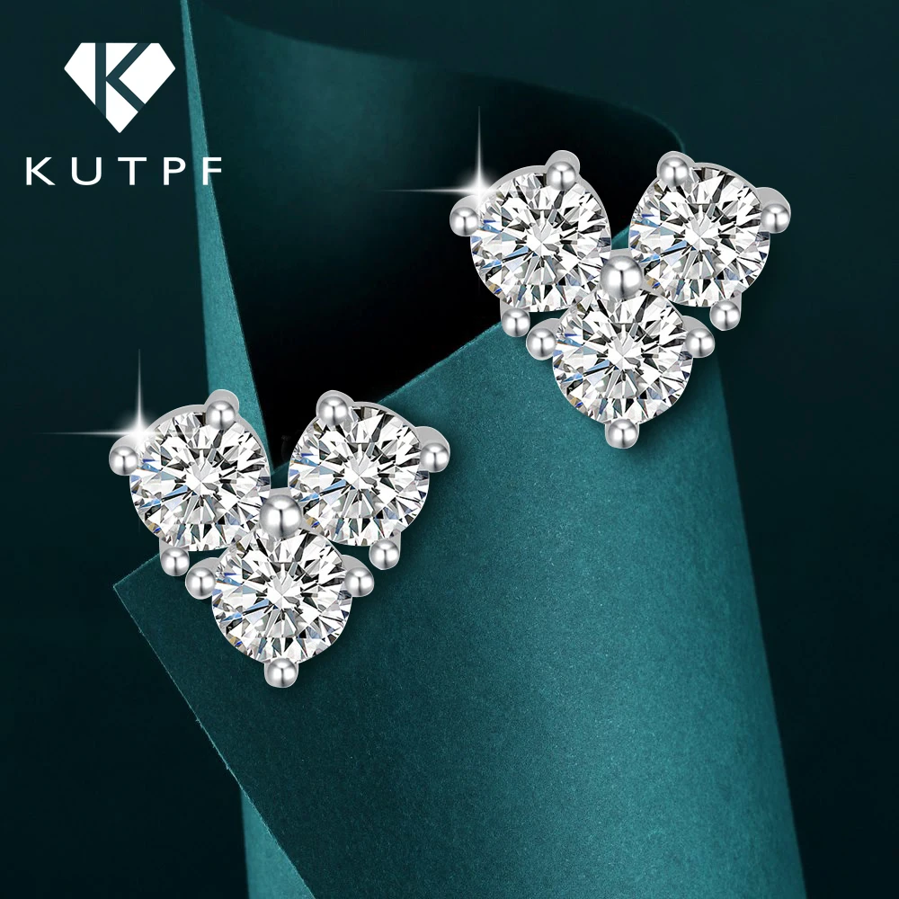 0.6cttw Moissanite Diamond Stud Earrings with Certificates 925 Sterling Silver Heart Shape Earring for Women Fine Jewelry KUTPF