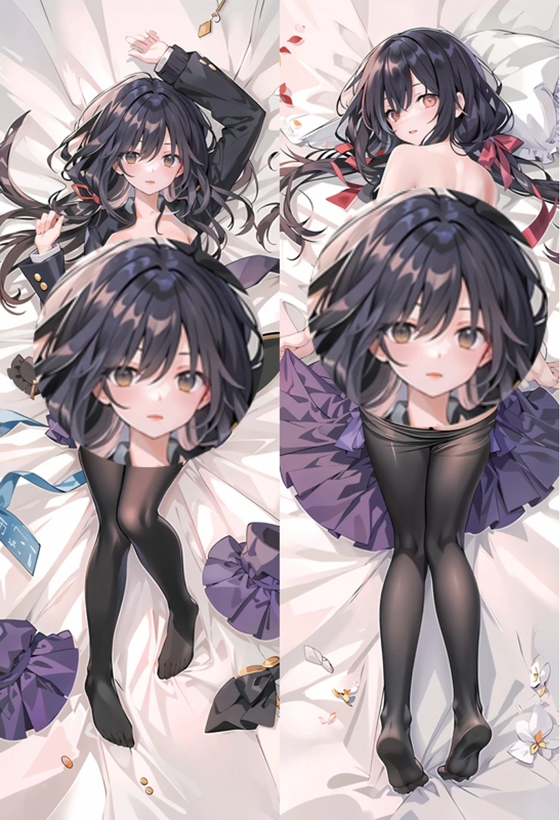 Anime Cartoons Tokisaki Kurumi Nightmare Cosplay Dakimakura Pillow Case Hugging Body Prop