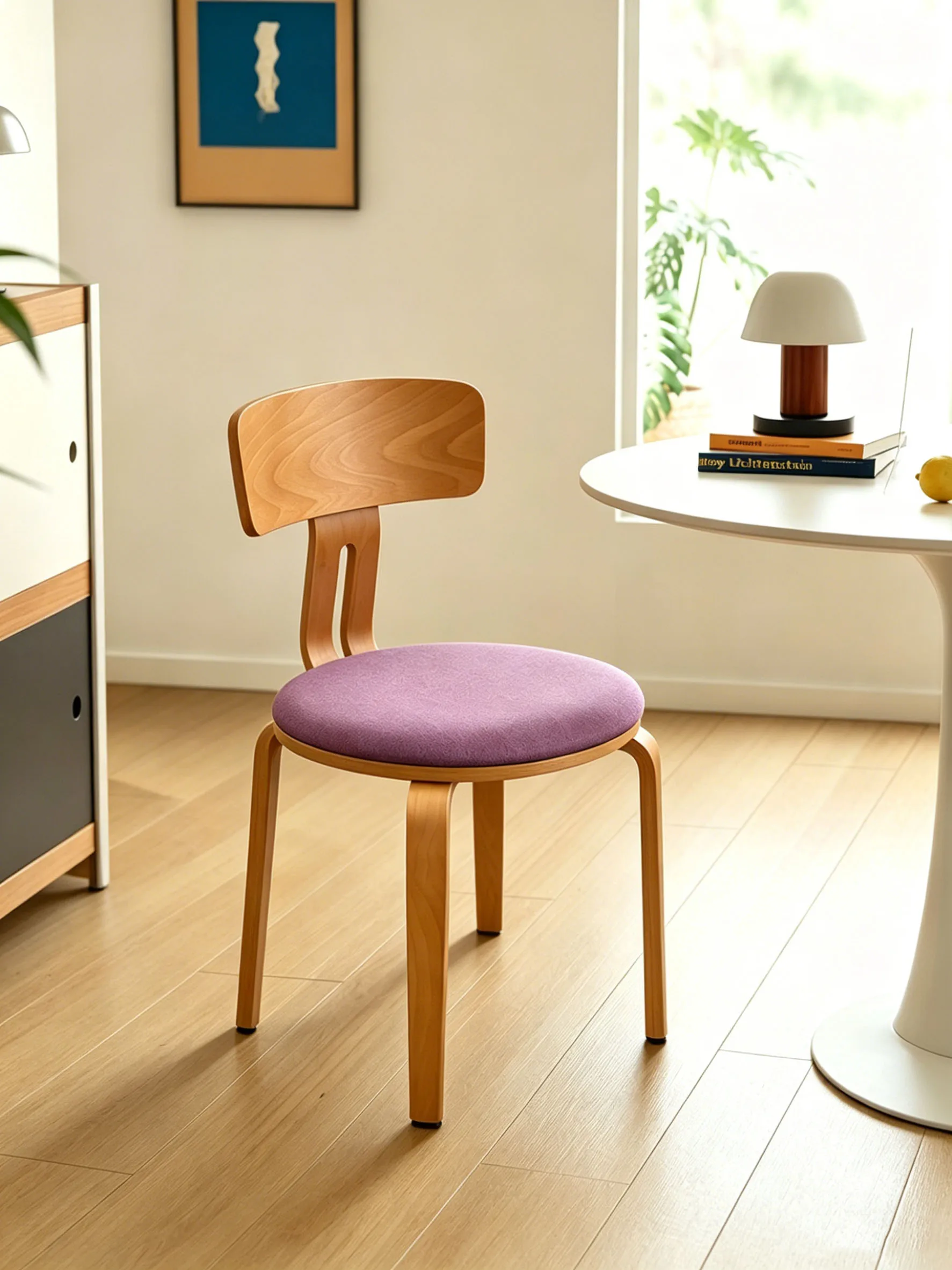 Medieval style solid wood dining chair household small apartment retro dressing chair coffee shop chair