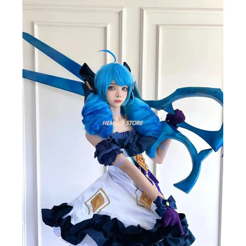 Lol-League of ATIONS End Cos, Gwen Lingluo Butter Cosplay, Lolita Dark Wind, Chaussures de jeu pour filles, Perruque, Ensembles de jeu de plis