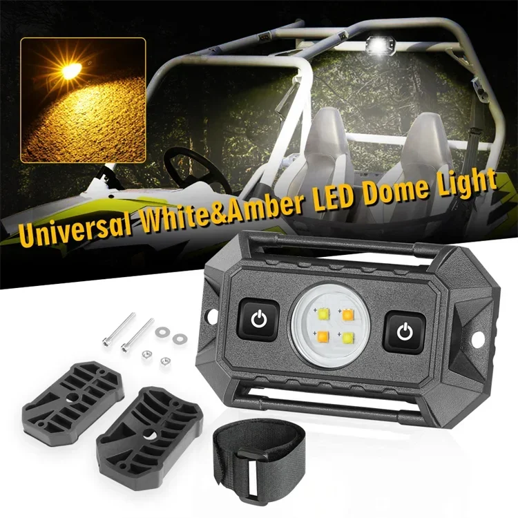 Amber And White Roll Cage Mount RV Interior Led Dome Light With Switch