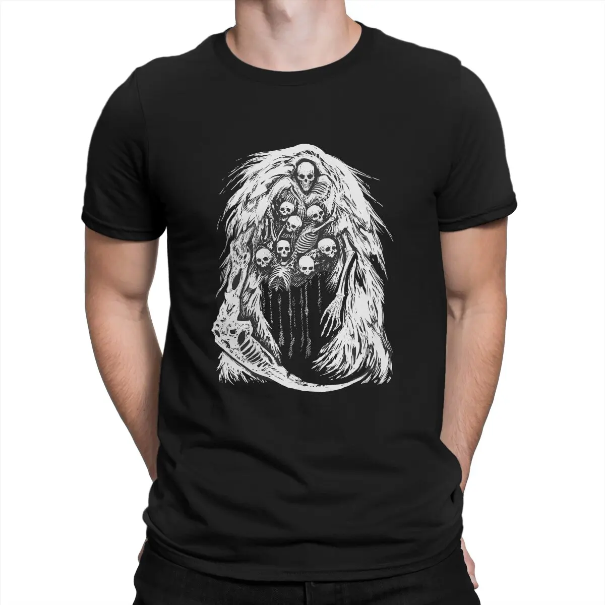 The Gravelord Skull Skeleton T Shirts for Men Cotton Casual T-Shirts Crewneck DARK SOULS Tees Short Sleeve Clothes Gift