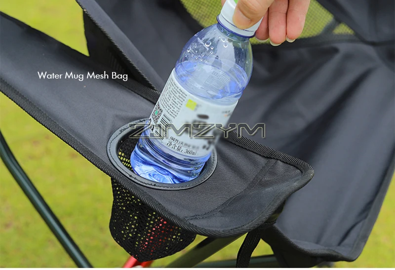 High Back Camping Chair, Portable Folding Chair with Cup Holder, Arm Rest, & Carry Bag; Supports up to 150kg, Black/Gray/Beige