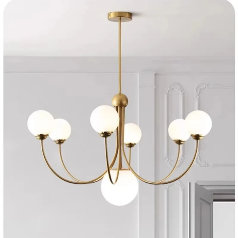 Full Spectrum French Cream Retro Lamps Modern Minimalist Living Room Magic Bean Lamping Bedroom Dining Rooms Pendant Light