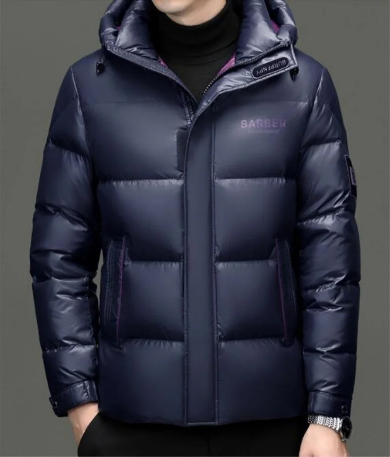 Good 90% White Duck Down Parkas Coat 2025 Winter Men Thermal Warm Hooded Jacket Trendy Bright Color Duck Down Puffer Coat