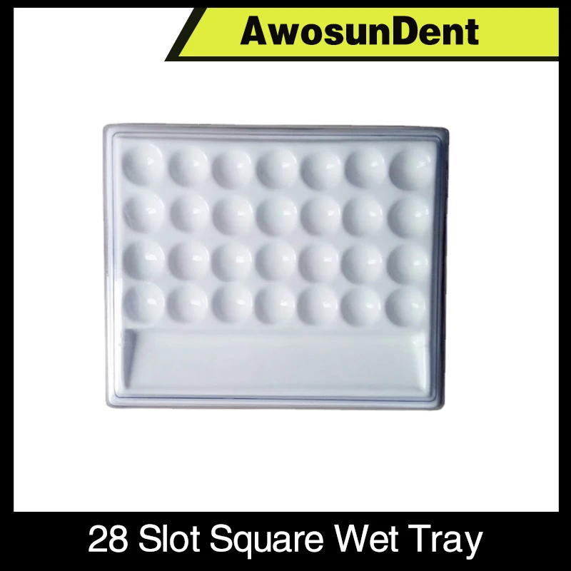 28-Slot Square Wet Tray Enamel Tooth Dental Tool Material Porcelain Teeth Plate