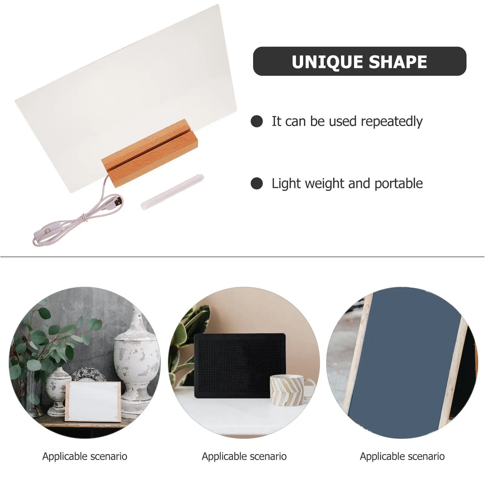 Clear Acrylic Desktop Dry-Erase Board Lightweight Portable Message Board for Home Office Use Reusable Easy Erase Transparent