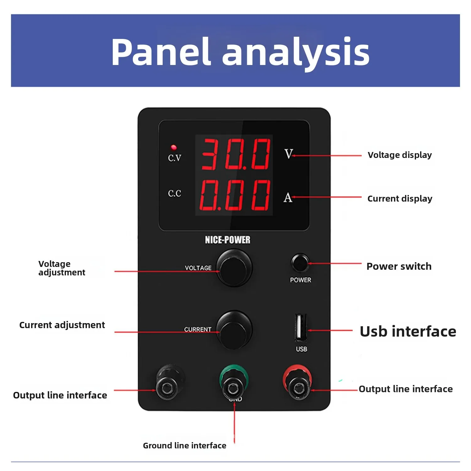 R-SPS3010 DC Gereglementeerde Voeding 30V10A Verstelbare Spanning Mobiele Telefoon Notebook Onderhoud Voeding 60V5A