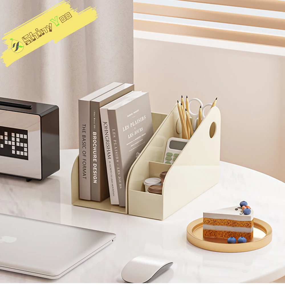 

Desktop File Organizer Multi-functional File Basket File Storage Box Office Document Sorting Storage Box Can Be Split Bookends
