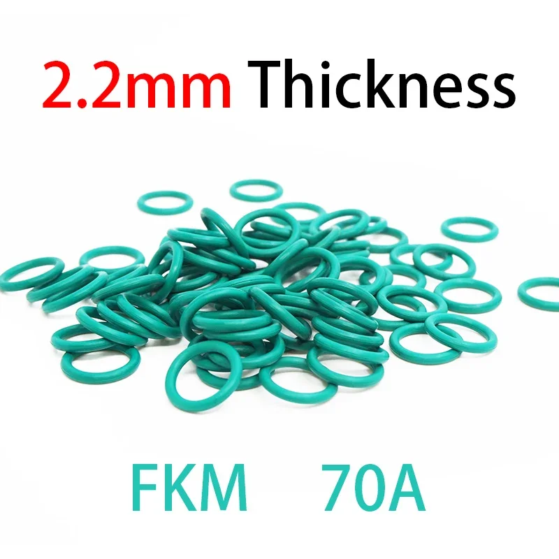 Green FKM CS2.2mm Thickness Fluorine Rubber O-rings Seals ORing Seal Gasket Washer Sealing Ring Corrosion And Wear Resistance