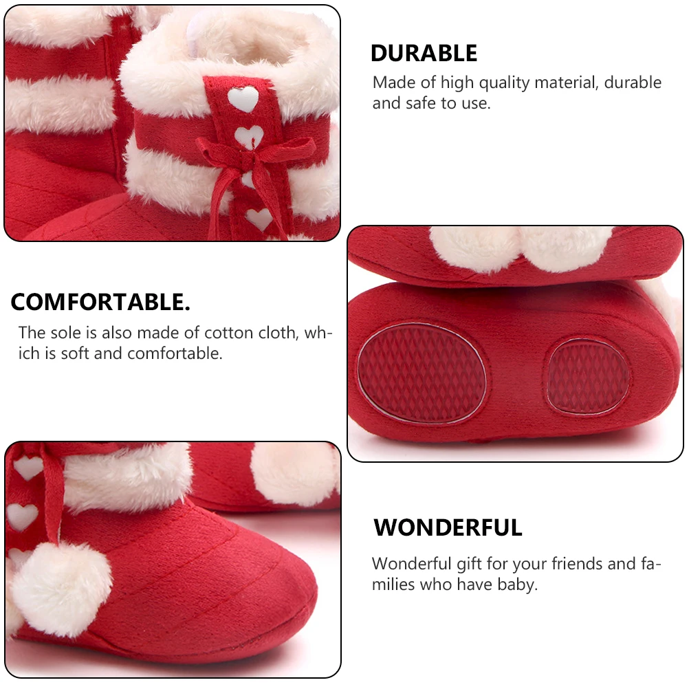 

1Pair Baby Winter Shoes Bowknot Design Warm Cotton Prewalker Toddlers Comfortable Baby Prewalkers Winter Shoes