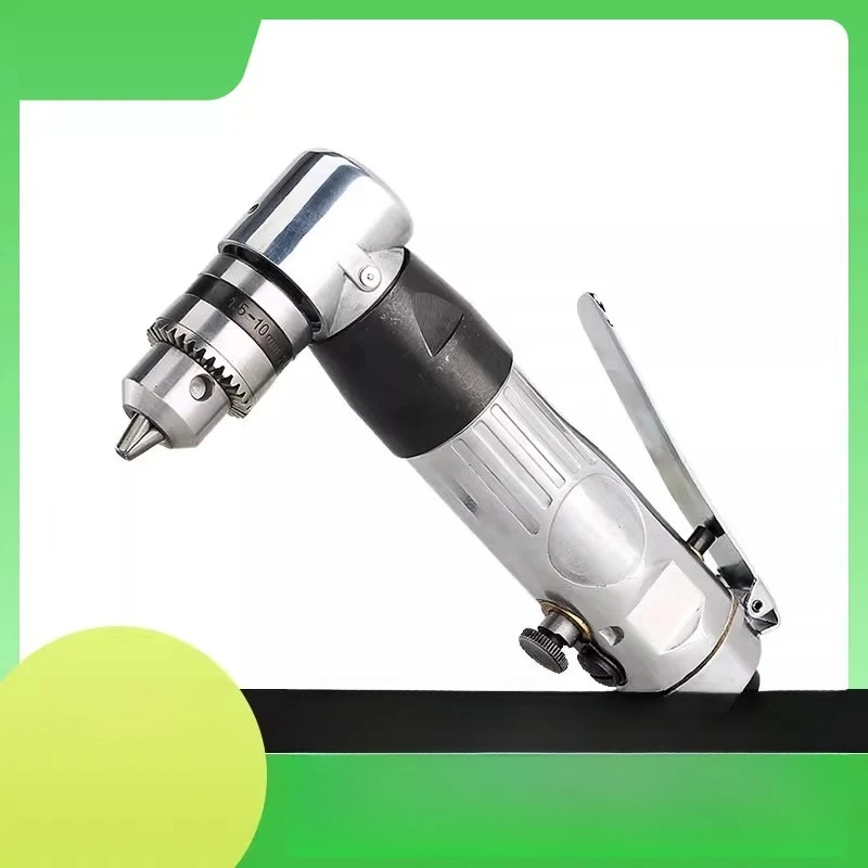 Right-Angle Powerful Self-Locking Pneumatic Drill 3/8L Type Elbow Drilling Machine Forward and Reverse Pneumatic Drill 10mm