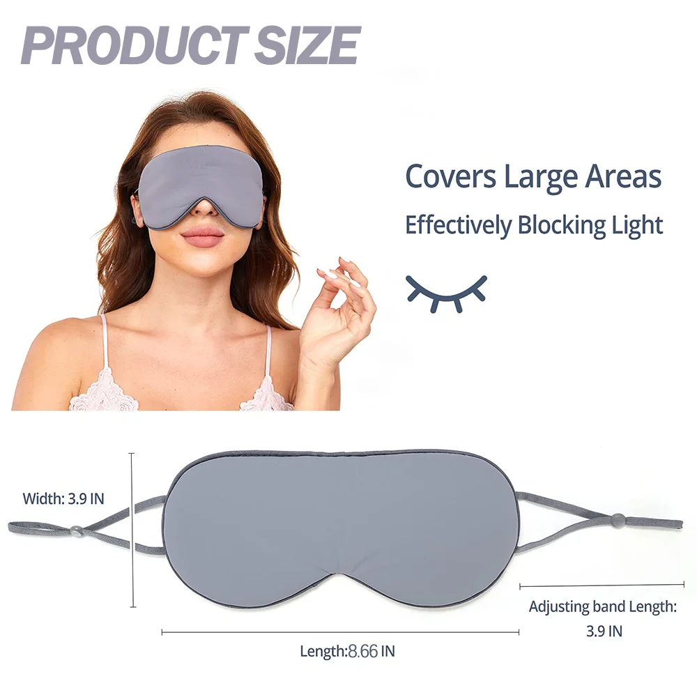 Ice Silk Warm and Cool Double-sided Eye Mask, Light-blocking and Breathable Sleeping Eye Mask, Suitable for Travel Sleep Mask