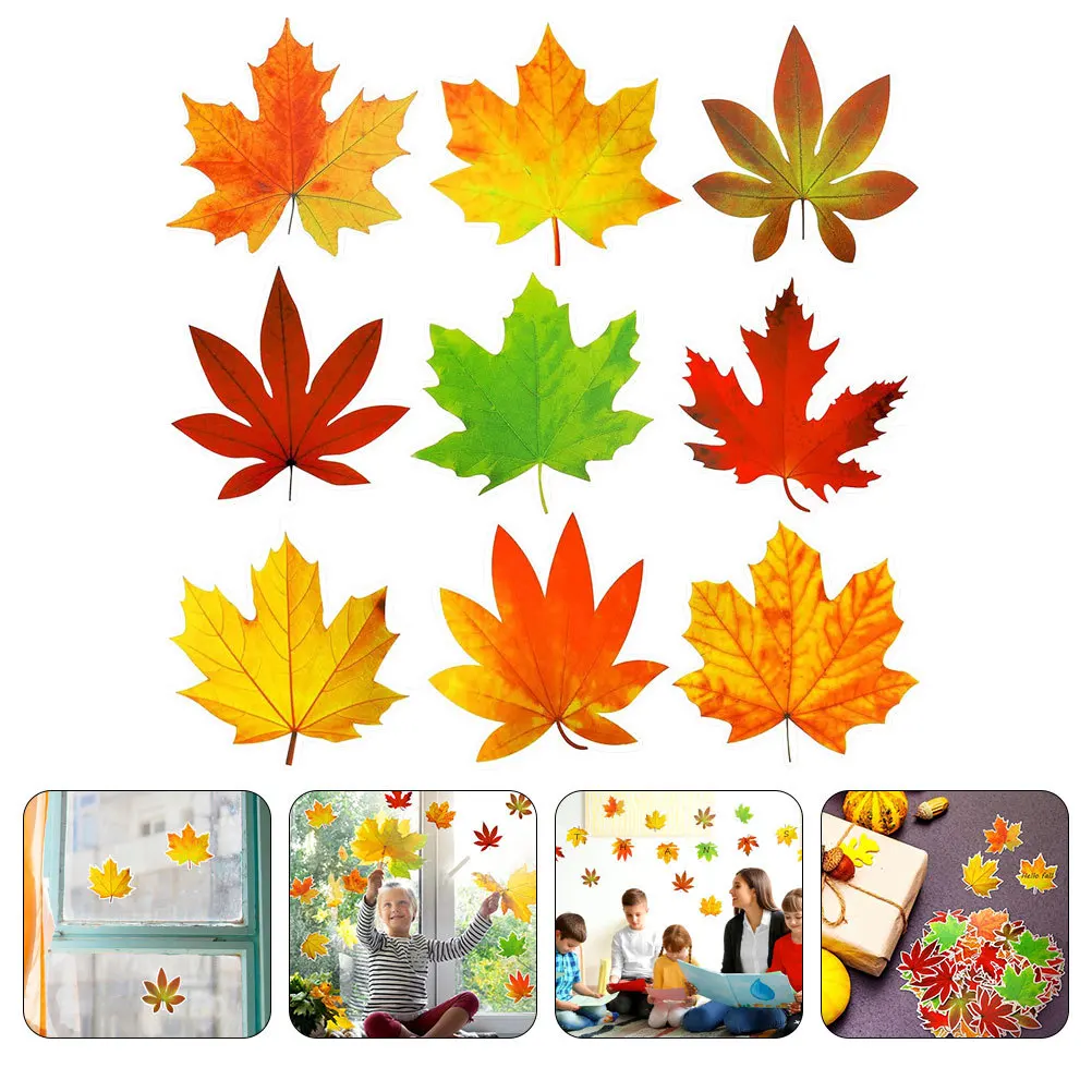 

135Pcs Maple Leaf Paper Cutouts Thanksgiving Wall Decorations Fall Classroom Party Supplies DIY Craft Multicolor Harvest