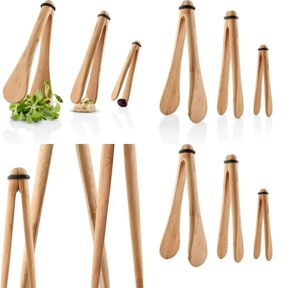 

Набор из трех предметов для сервировки из силикона и бамбука в скандинавском стиле — функциональный и элегантный