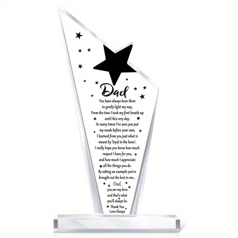Regalo acrílico para papá, cita agradecida con simpatía, centro de mesa conmemorativo del deseo bendito, perfecto para el día del padre y los cumpleaños