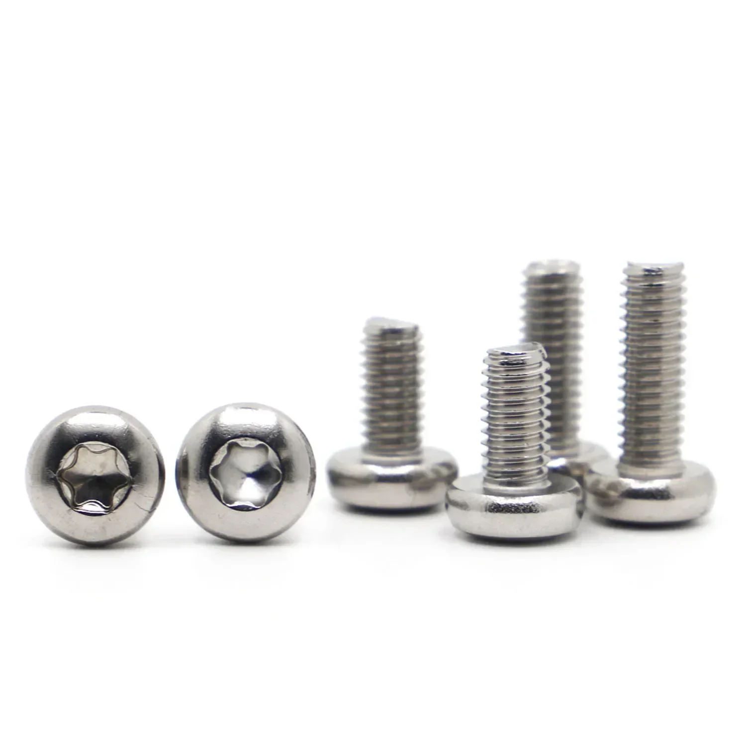 5-50pcs M1.6 M2 M2.5 M3 M4 M5 M6 M8 A2-70 304 Stainless Steel Six-Lobe Torx Pan Head Screw Six Lobe Round Head Bolt GB2672