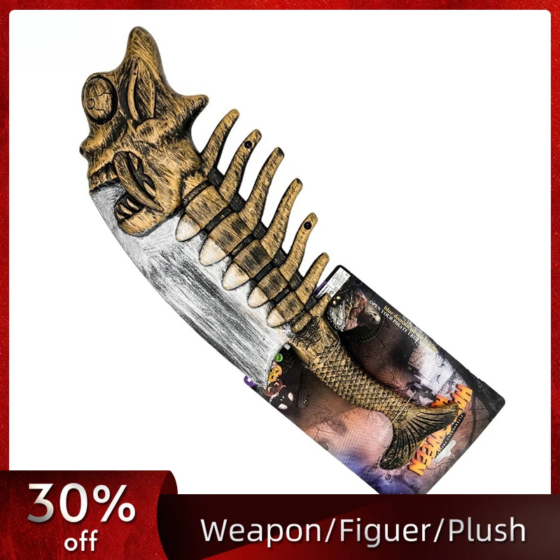 

50.5cm/19.88in Plastics Toys Fishbone Knife Halloween Game Peripherals Model Props Cosplay Party Supplies Collectible Decoration