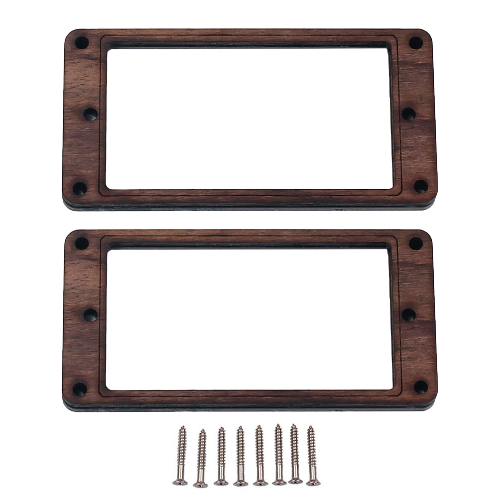 

2pcs Humbucker Frame Pickup Box Guitar Parts Mounting Component Accessories Double Coil Slanted Wooden Ring Pickup
