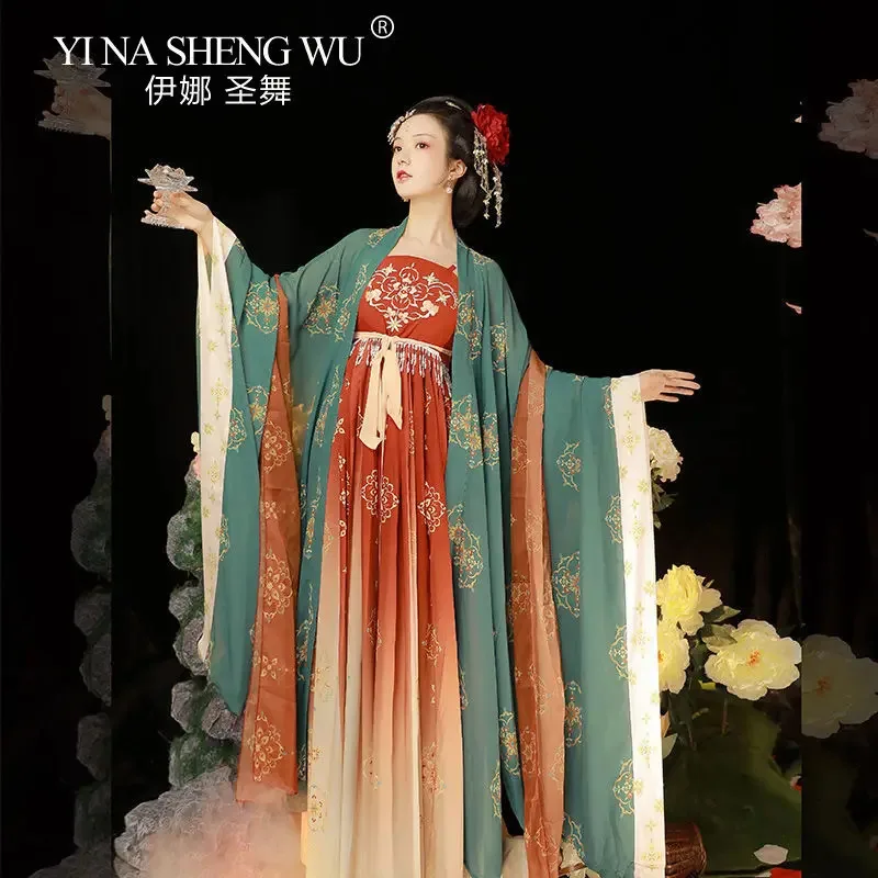 

ss13Hanfu оригинальное платье принцессы с вышивкой, традиционное женское платье ханьфу, древние китайские костюмы, красивый халат танцевальной династии, сгусток