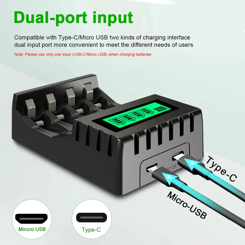 KEPTU 1.2V LCD Display AAA Rechargeable Battery Charger+NI-MH AAA Rechargeable Batteries For Cordless Phone Keyboard Toy