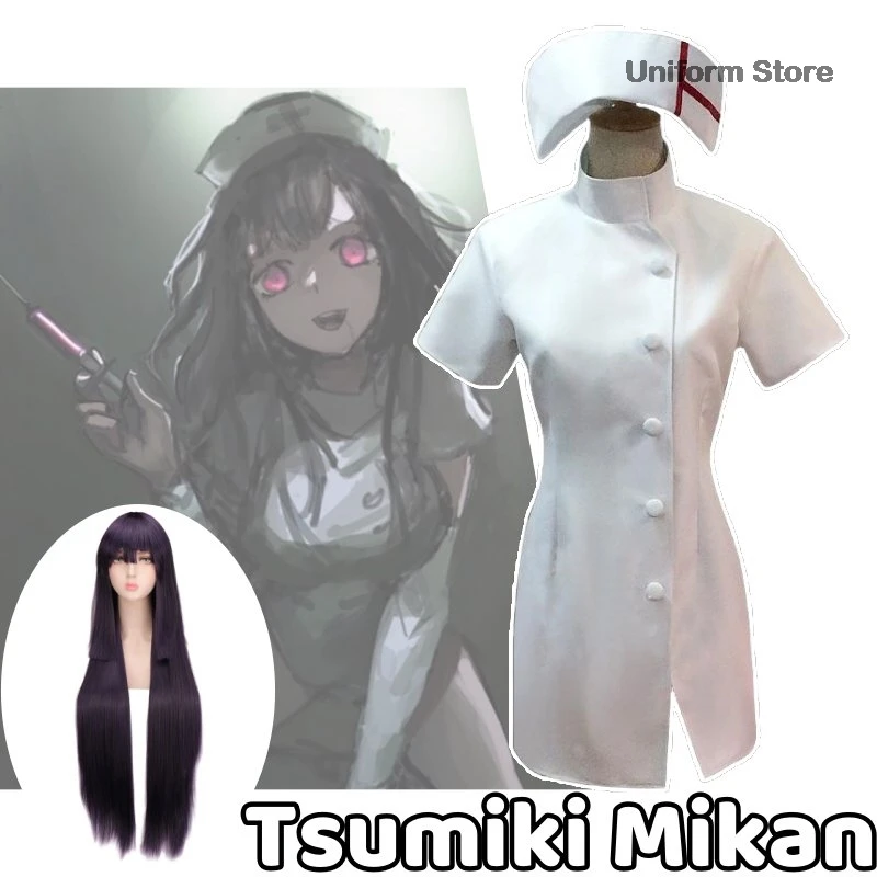 Tsumiki Mikan Cosplay Costume Clothes Wig Uniform Cosplay Tsumiki Mikan Nurse Uniform Halloween Party Woman Tsumiki Mikan