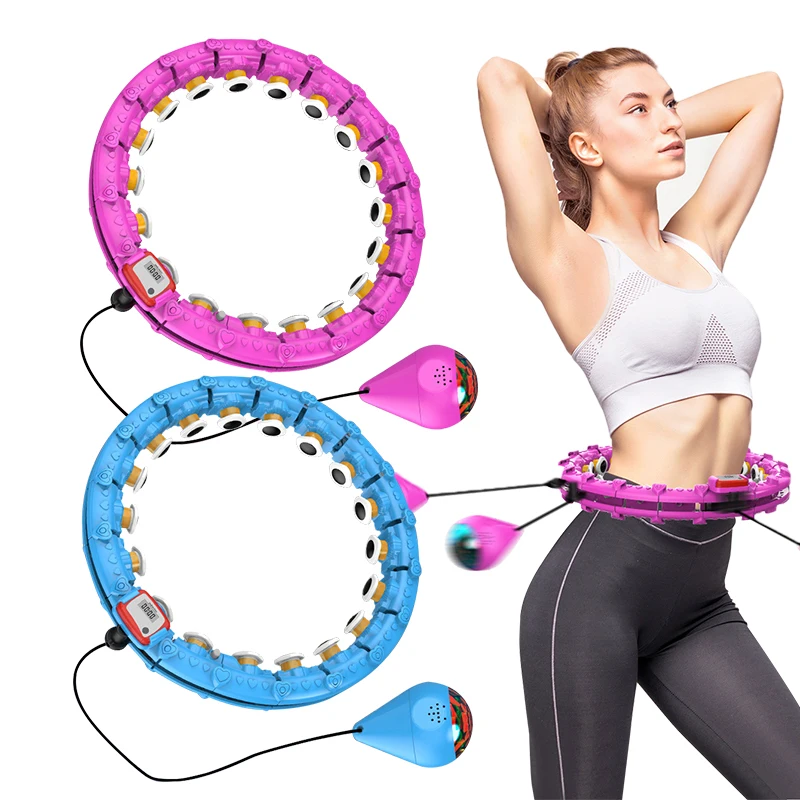 

Adult Adjustable 24-Section Removable Smart Counter Exercise Hoop Magnetic Massage Exercise Hoop
