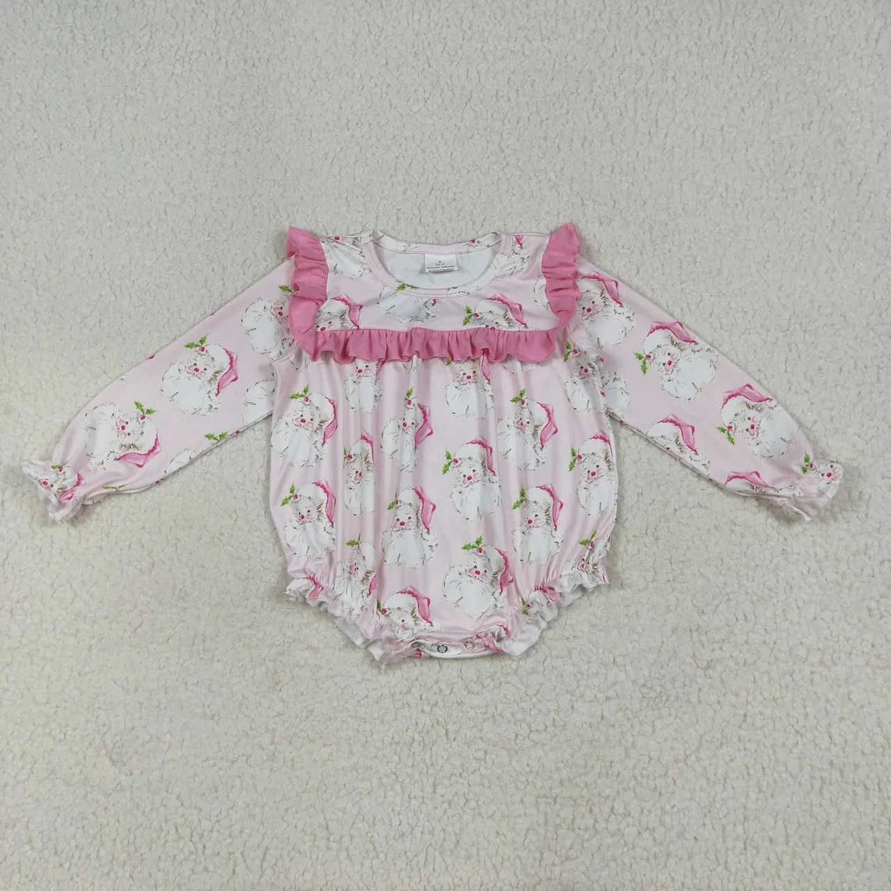 Wholesale Kids Infant Christmas Bubble Clothing Children Long Sleeves Baby Girl Jumpsuit Newborn Toddler Ruffle Romper LR2208