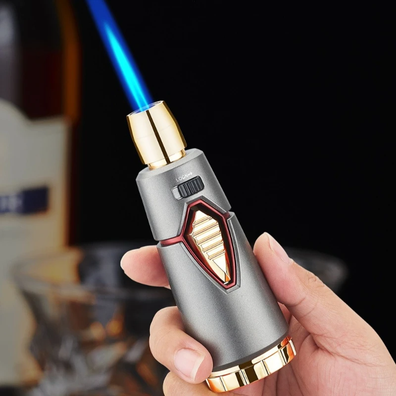

JOBON Windproof Inflatable Spray Gun Metal Straight Blue Flame Lighter Multi-Function Cigar Igniter For Boyfriend Gifts