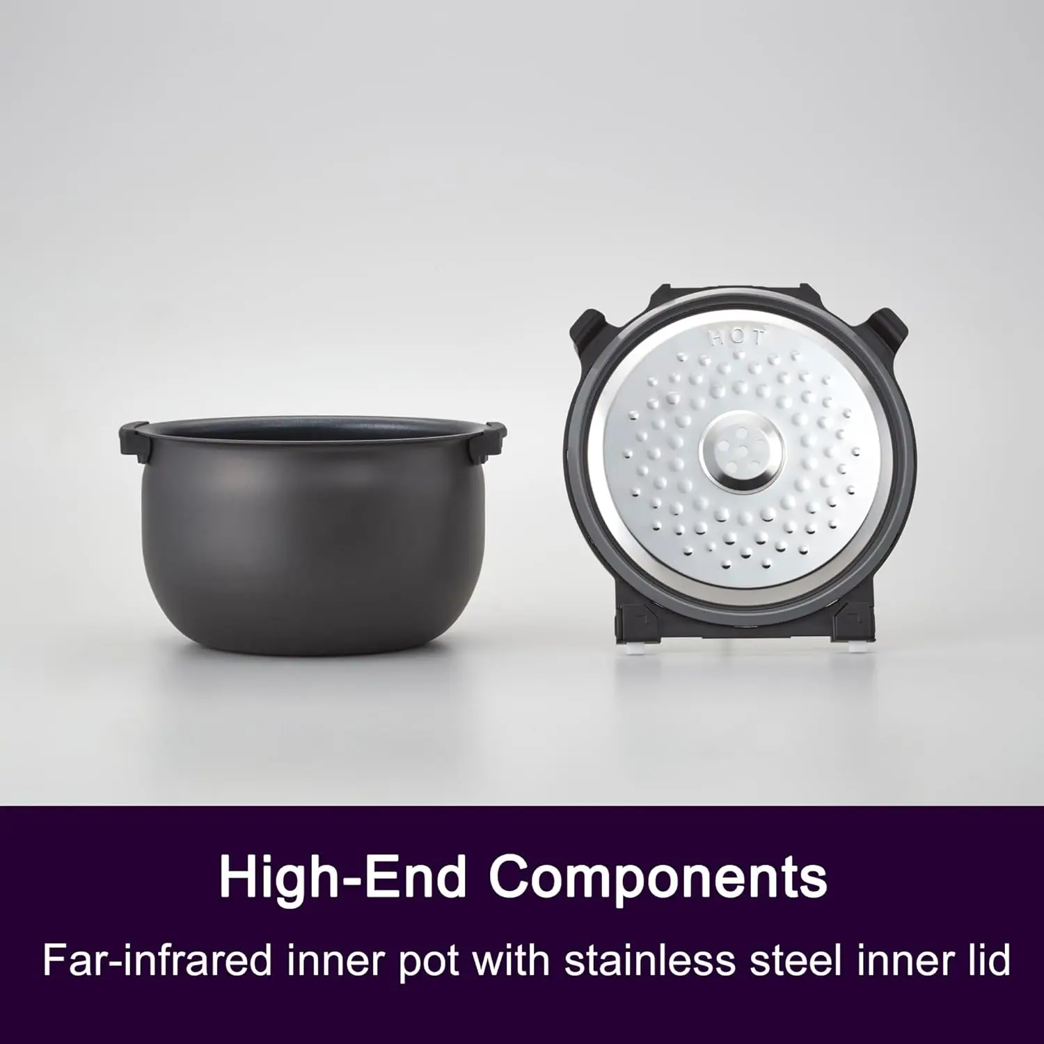 JPW-H10U Reiskocher und Wärmer mit Induktionsheizung, 14-Menü-Voreinstellungen und LCD-Display (5,5 Tassen, Mauve Schwarz)