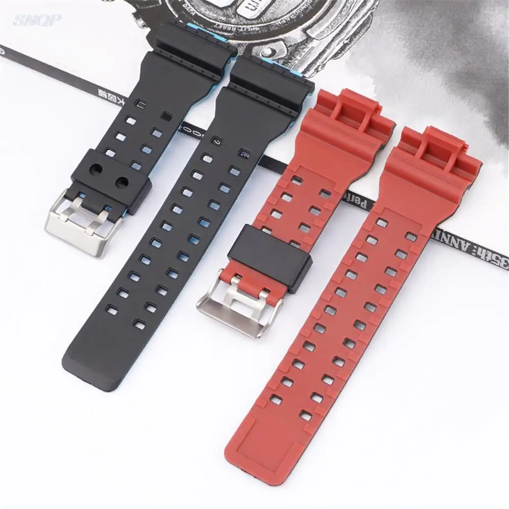 Resin Strap for Casio G-Shock GA-100/110/120/150/300/400/700 GD-100/110/120 G-8900 GLS-100 Silicone 16mm Watch Band Accessories