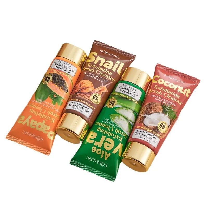 Plant Scrub Deep Cleansing Foam Facial Cleanser Oil Control Soothing Lotion Remove Pore Mild Exfoliating Skincare Product