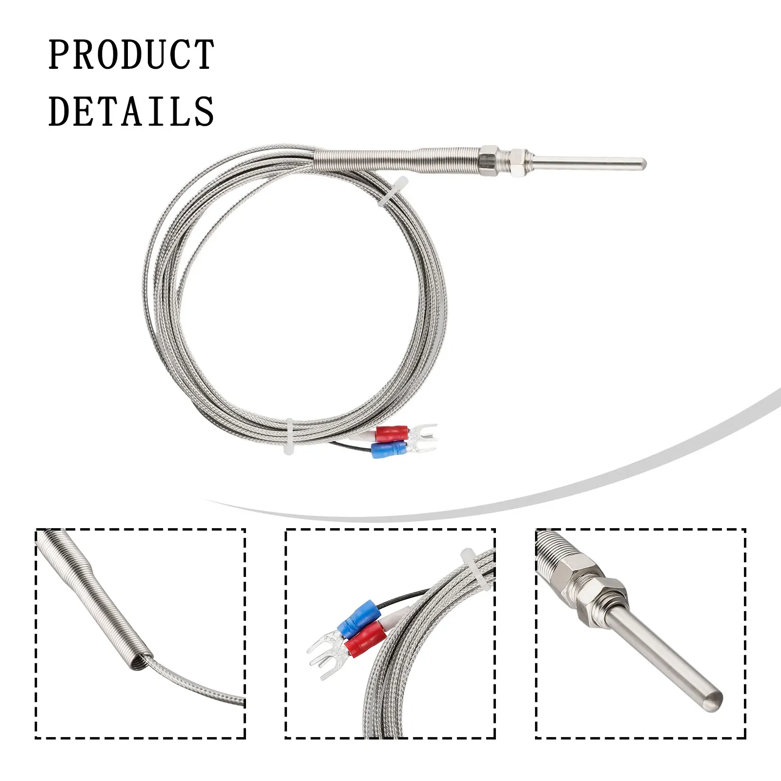 Type K Thermocouple 3Meter 50mm Probe Sensor Temperature Sensor -100-1250°C Temperature Controller 3/8'' NPT Thread