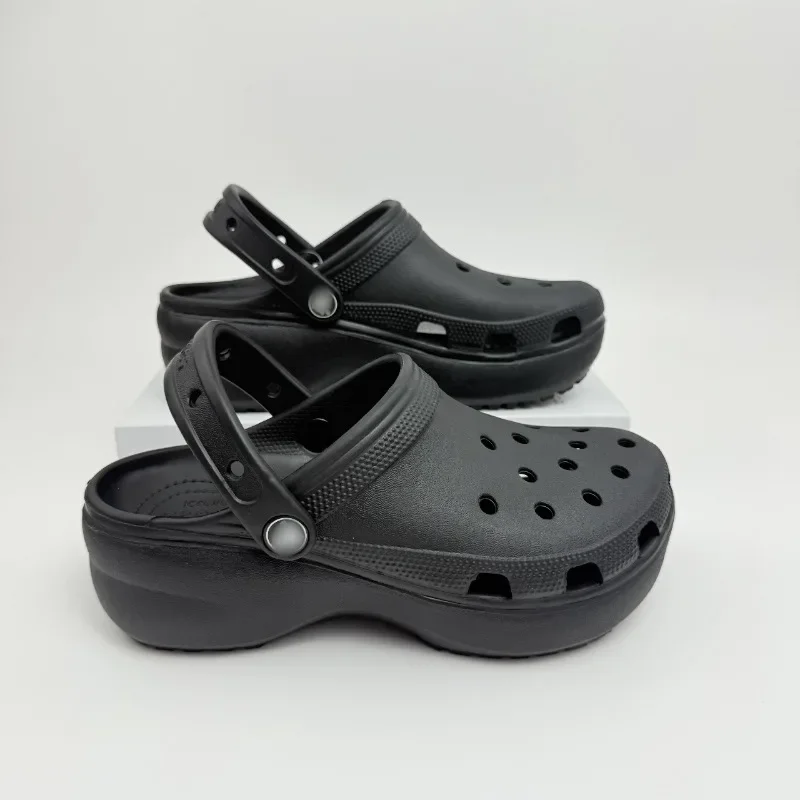 Crocs Cloud EVA Thick-Soled Open-Toe Shoes, Adjustable with Non-Slip Beach Flip-Flops, Height-Enhancing Casual Outdoor Sandals