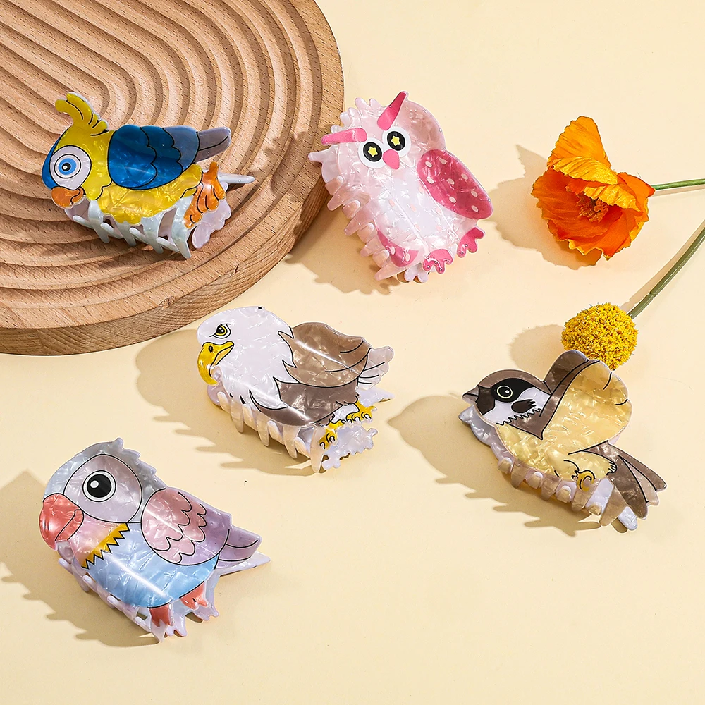 

1pc/5pcs Cartoon Parrot Hair Claw Clip Cute Decorative Hair Accessories Adorable Cosplay Headwear Daily Practical Hairpins