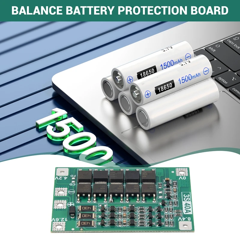 2PCS 3S 40A For Screwdriver 12V Li-Ion 18650 Bms Battery Protection Board Pcm With Balance Liion Battery Cell Module