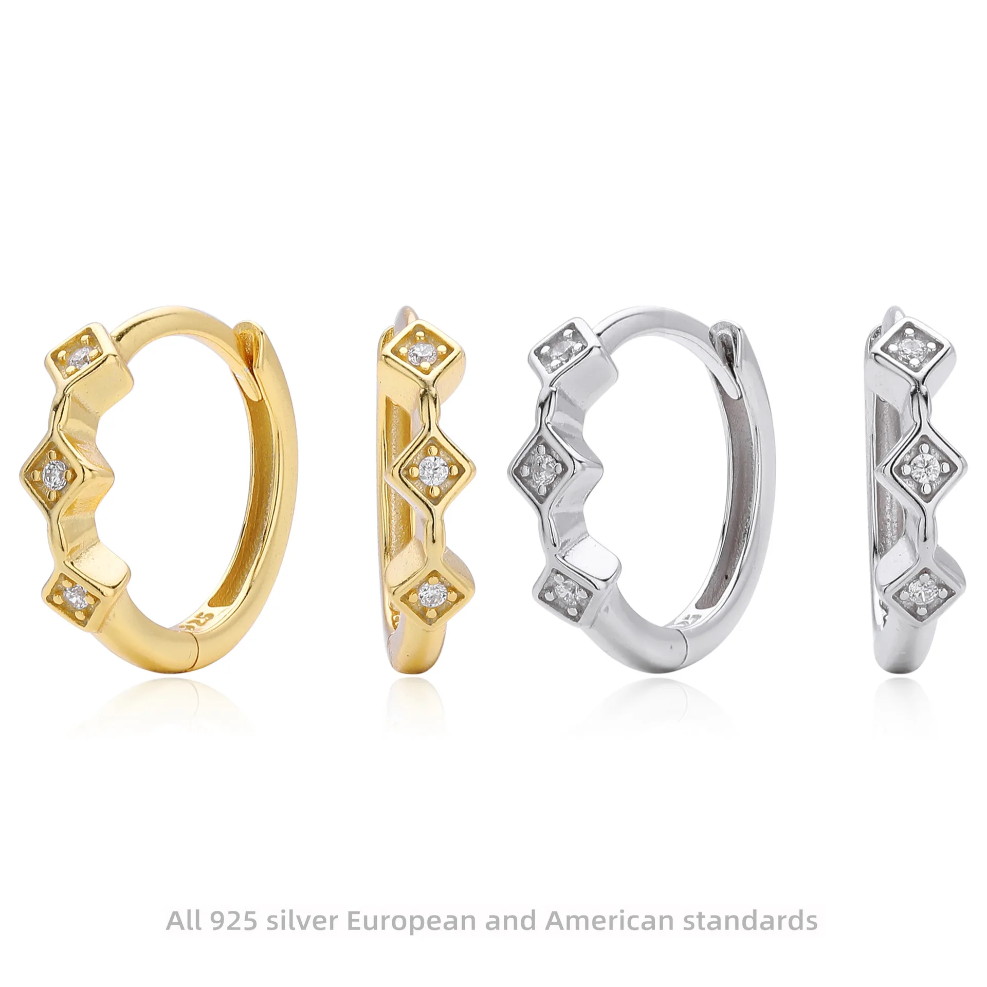 Withered S925 Sterling Silver Earrings With Stylish Zirconia Diamond Earrings Versatile And High-end Accessories For Women