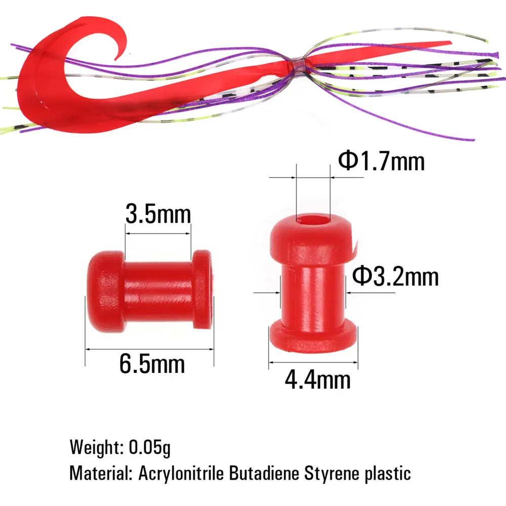 50PCS Copper/Plastic Slide Parts Saltwater Fishing Equipment Snapper Skirts and Rubber Tie Mule Maintenance Supplies 4 Types - view 4
